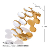 adjustable white enamel oval ring, view 2 - MRSLM
