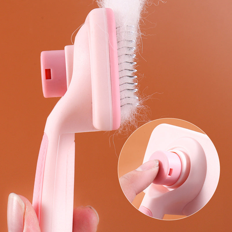 self-cleaning dog and cat grooming brush, view 7 - MRSLM