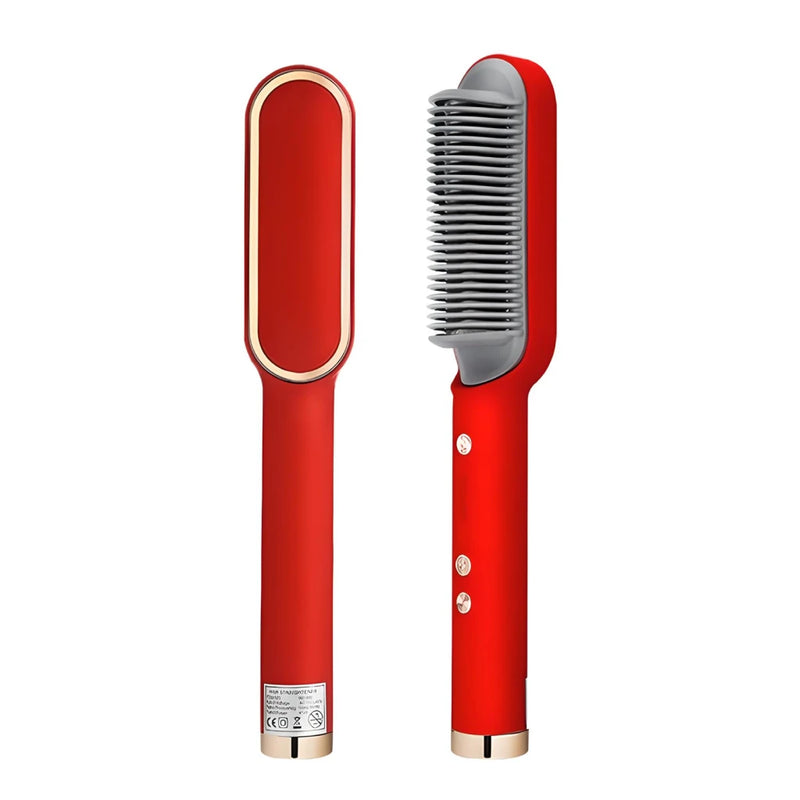 2-in-1 ionic hair straightening brush and curling iron, view 4 - MRSLM