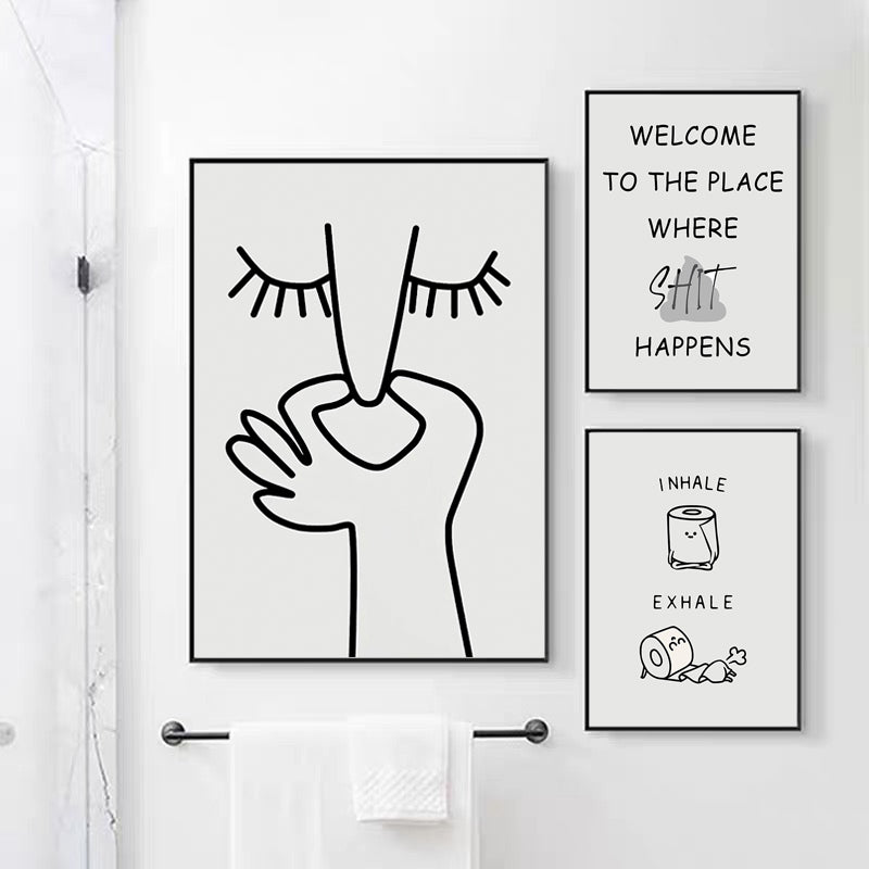 funny bathroom poster canvas print, view 5 - MRSLM