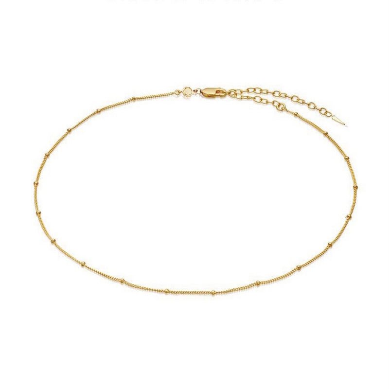 gold beaded vintage silver necklace, view 5 - MRSLM