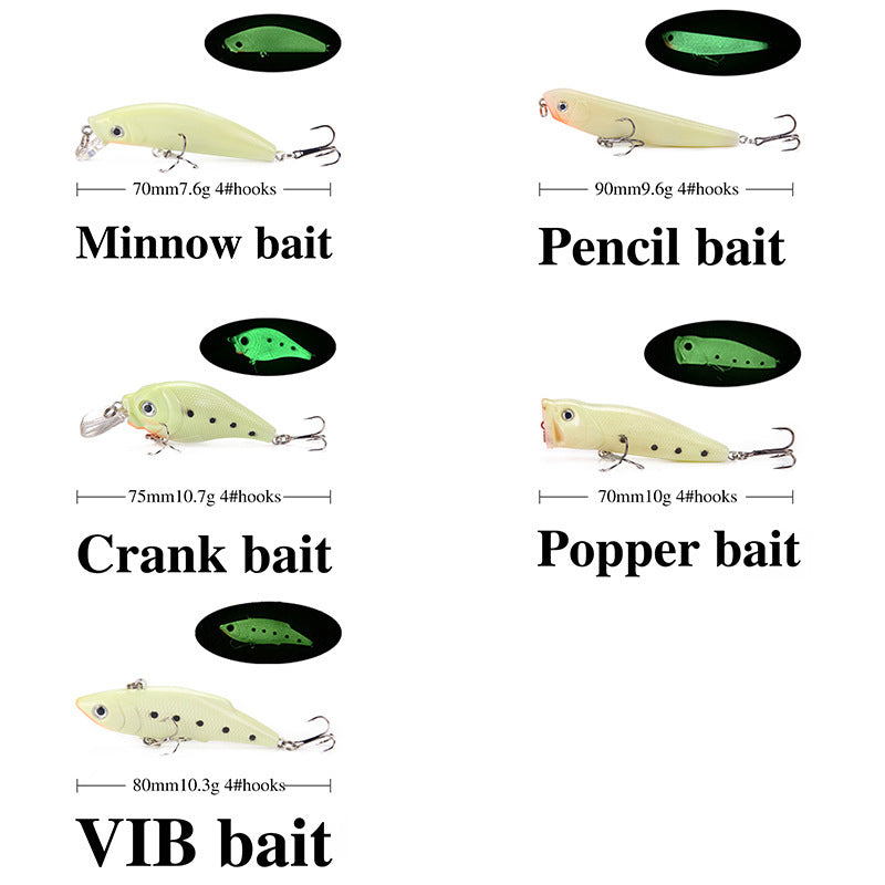 3D luminous hard fishing bait set, view 5 - MRSLM