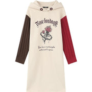 Graphic knitted fleece hooded dress, view 8 - MRSLM