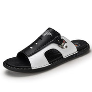 men's casual leather flip flops, view 3 - MRSLM