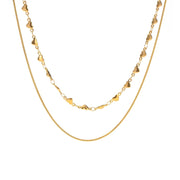 double layer heart necklace, view 2 - MRSLM
