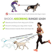 reflective hands-free dog leash with waist belt, view 5 - MRSLM