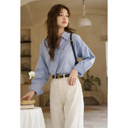 retro v neck long sleeve shirt for women, view 7 - MRSLM