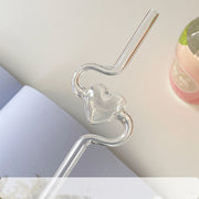 Heart glass drinking straw, view 6 - MRSLM