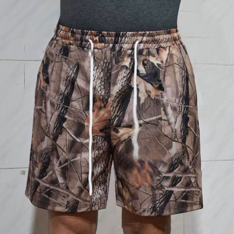 loose drawstring camouflage print shorts, view 3 - MRSLM