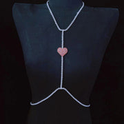 rhinestone chest sling necklace for women, view 4 - MRSLM