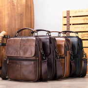 Men's leather satchel, view 2 - MRSLM