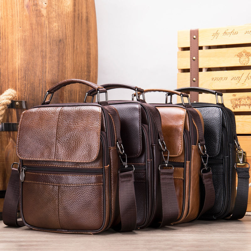 Men's leather satchel, view 2 - MRSLM