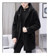 double-sided hooded fleece coat, view 8 - MRSLM