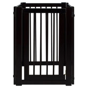 espresso hardwood freestanding pet gate with walk-through door, view 7 - MRSLM
