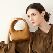 leather crescent shoulder bag, view 5 - MRSLM