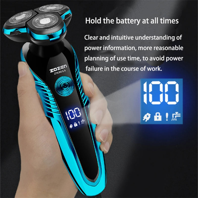 rechargeable electric shaver and beard trimmer, view 4 - MRSLM