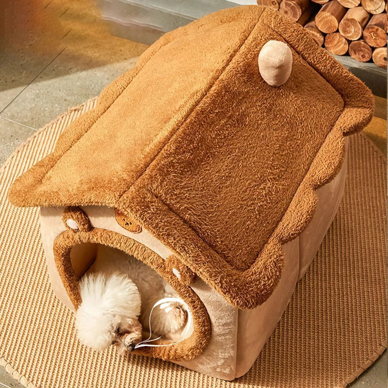 Foldable plush dog house, view 4 - MRSLM