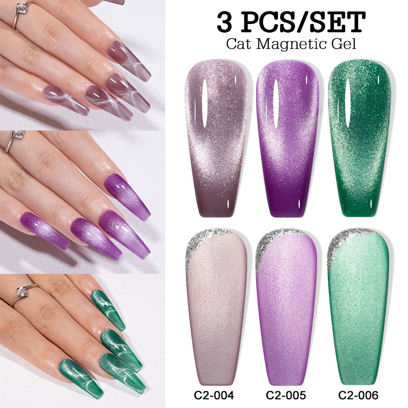cat magnetic glitter gel nail polish, view 2 - MRSLM