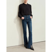 Women's retro slim fit flare jeans, view 4 - MRSLM