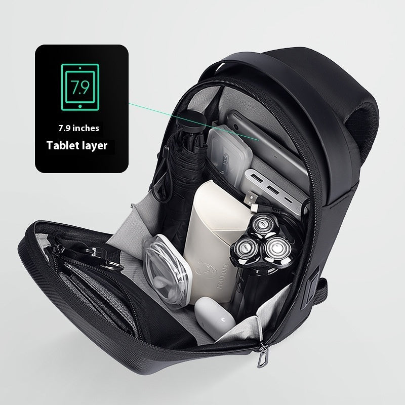 hard shell waterproof messenger bag, view 3 - MRSLM