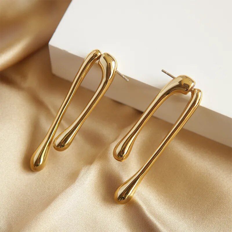 geometric drop earrings, view 7 - MRSLM