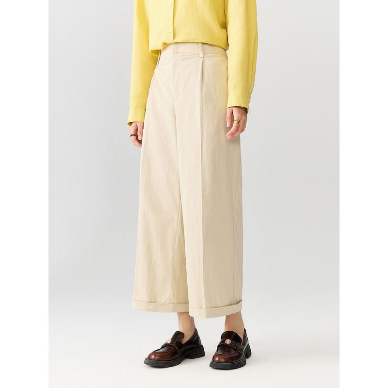 wide-leg cuffed trousers, view 3 - MRSLM
