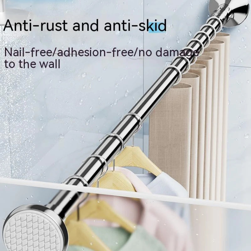 Adjustable stainless steel shower curtain rod, view 7 - MRSLM