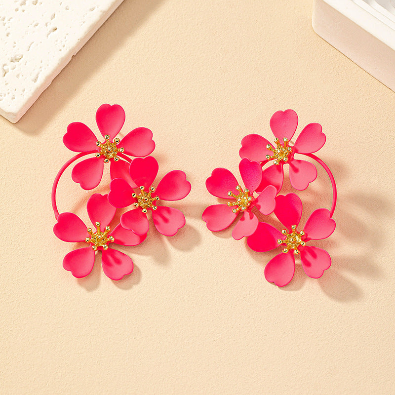 Camellia flower dangle earrings, view 5 - MRSLM