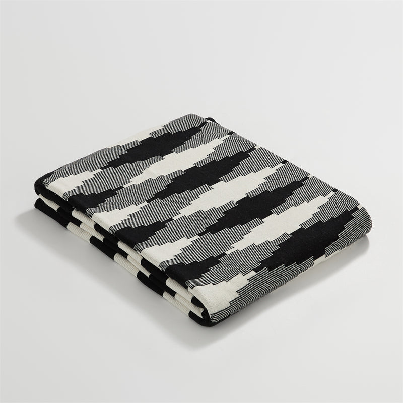 pixel style plaid cotton throw blanket, view 4 - MRSLM