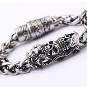 stainless steel magnet skull bracelet, view 6 - MRSLM