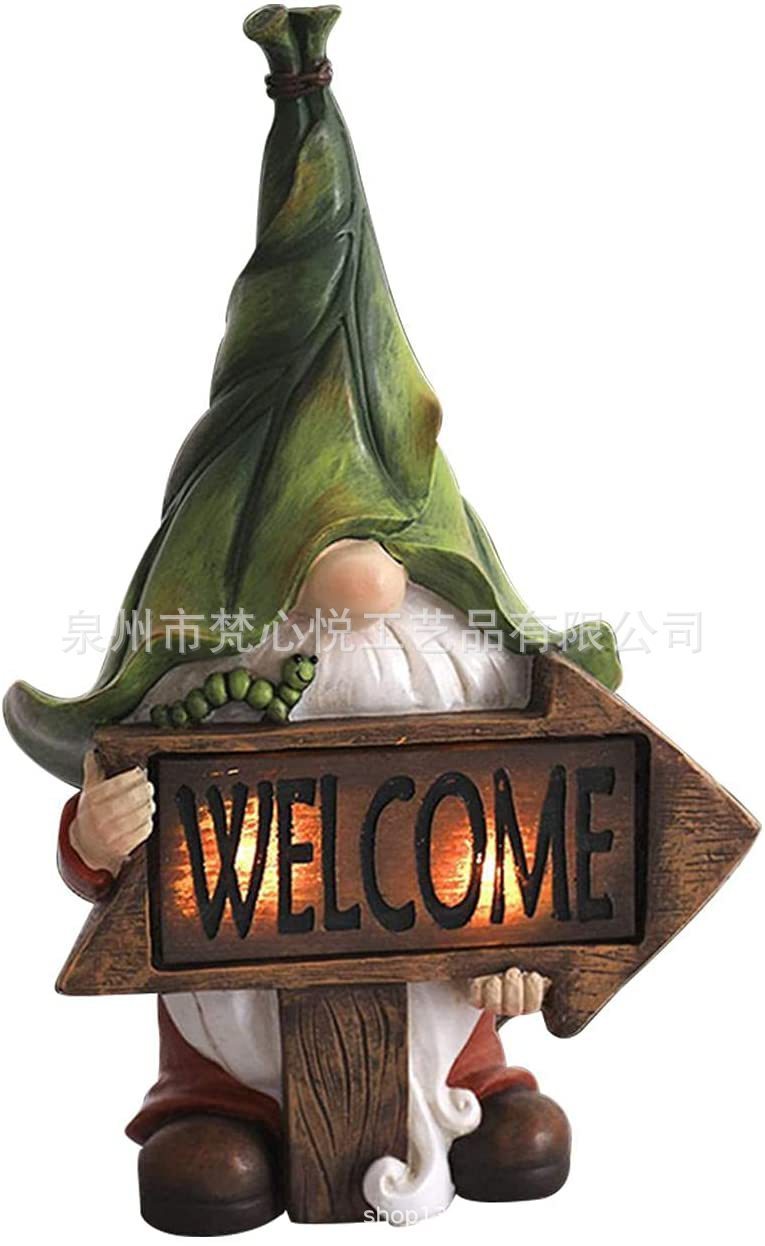 solar resin garden statue lamp, view 9 - MRSLM