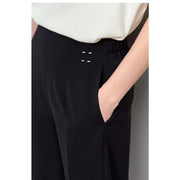 women's woven straight pants with embroidery, view 7 - MRSLM
