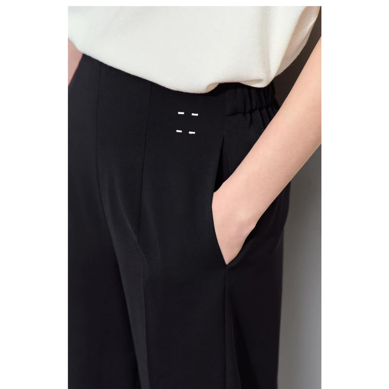 women's woven straight pants with embroidery, view 7 - MRSLM
