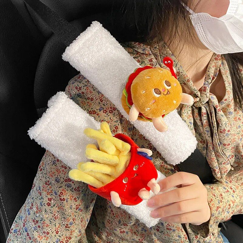 Plush cartoon car seatbelt cover, view 9 - MRSLM