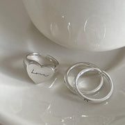 sterling silver love letter ring, view 3 - MRSLM
