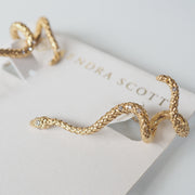 gold snake wrap vintage earrings, view 2 - MRSLM