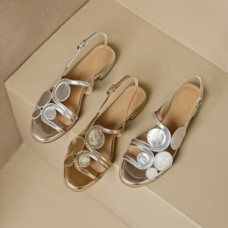 sheepskin round toe sandals, view 8 - MRSLM