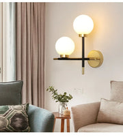 nordic double head led wall sconce, view 3 - MRSLM