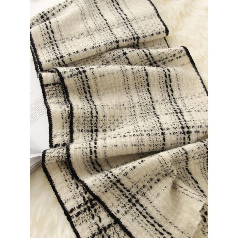 plaid wool scarf pashmina shawl, view 10 - MRSLM