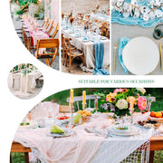 boho cheesecloth table runner, view 8 - MRSLM