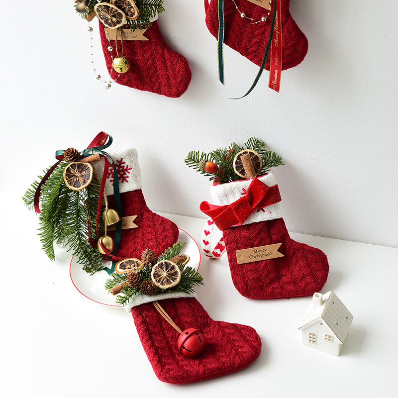 Knitted Christmas stocking decoration, view 4 - MRSLM