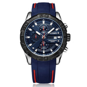 men's silicone strap luminous quartz watch, view 5 - MRSLM