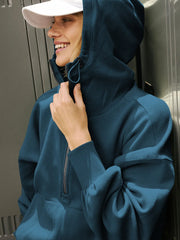 women's half-zip hoodie with pockets, view 31 - MRSLM