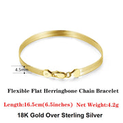 s925 silver flat snake bracelet, view 3 - MRSLM