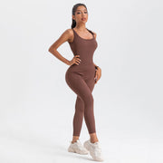square neck bodycon yoga jumpsuit, view 13 - MRSLM