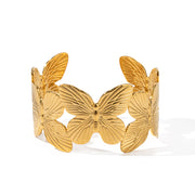 gold butterfly bracelet, view 2 - MRSLM
