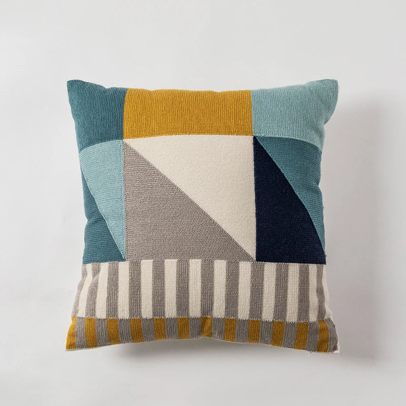 geometric embroidered cushion cover, view 12 - MRSLM