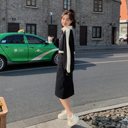 black long sleeve autumn dress, view 6 - MRSLM