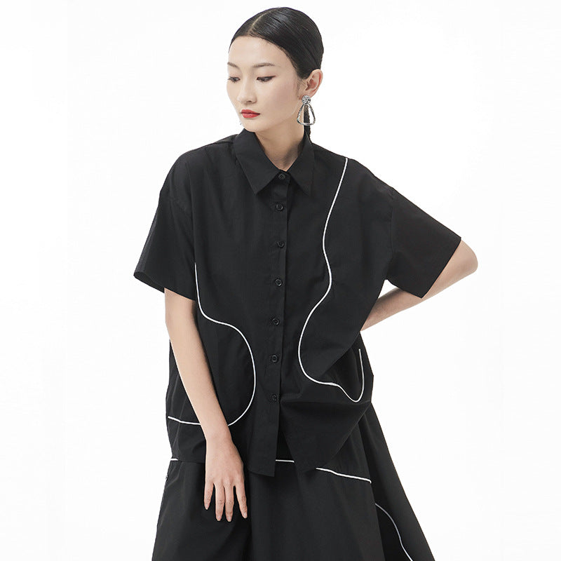 line short-sleeved shirt, view 5 - MRSLM