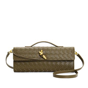 woven leather crossbody clutch bag, view 25 - MRSLM